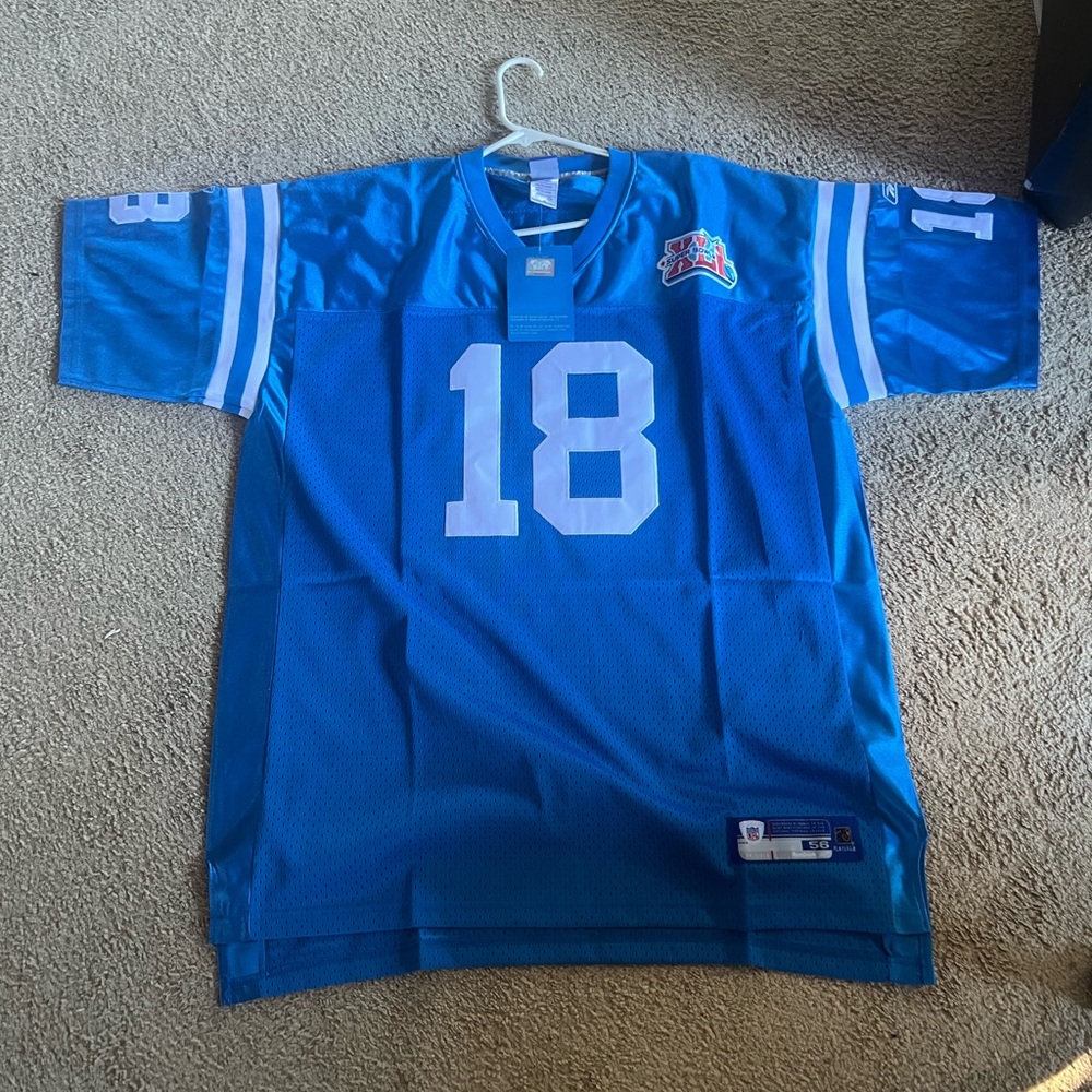 Peyton Manning Indianapolis Colts Reebok Jersey Super Bowl XLI Patch 56 2XL XXL